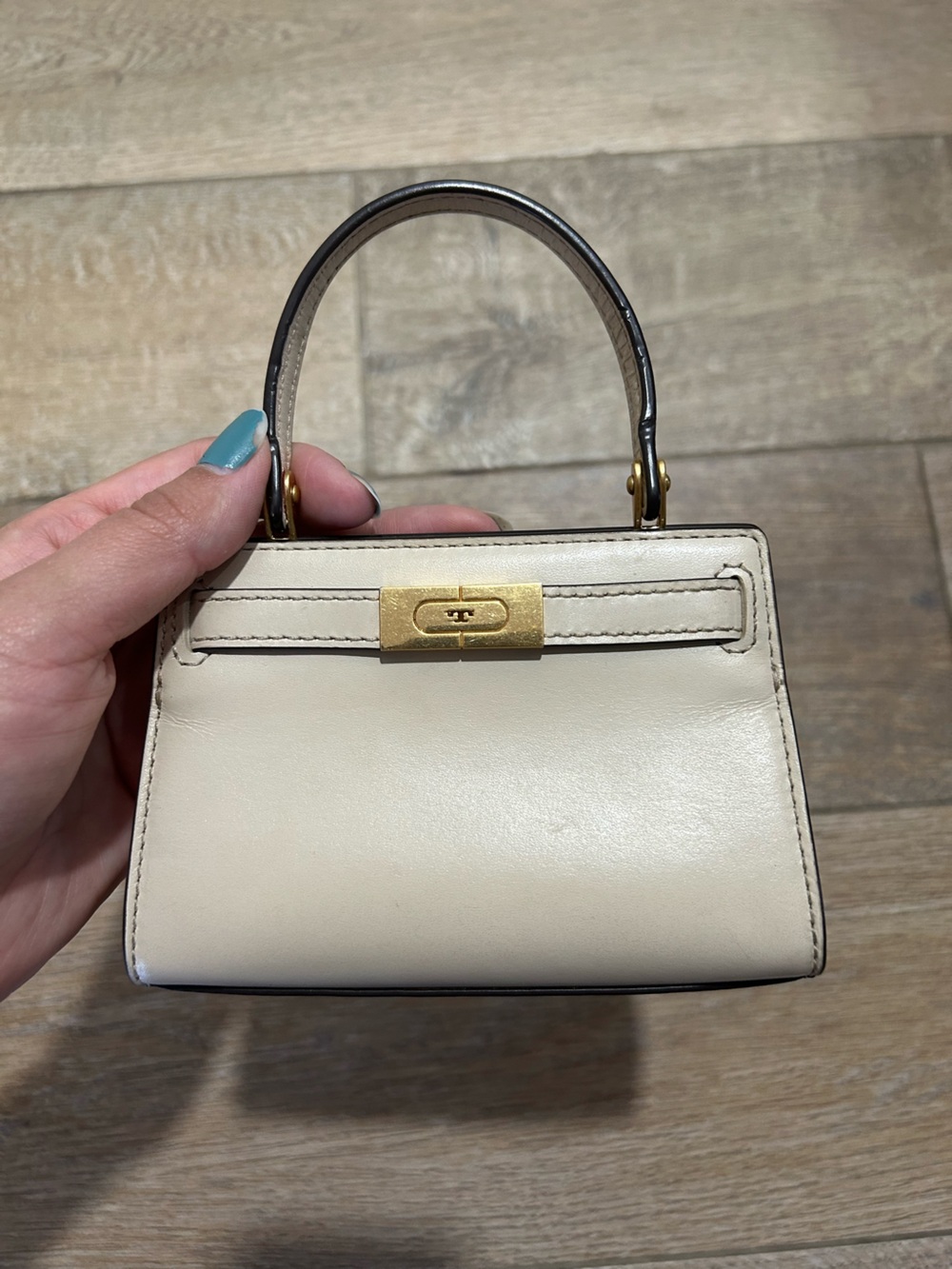 Tory Burch Lee Radziwill Petite Cream Mini Top Handle Crossbody Bag - Picture 2 of 9